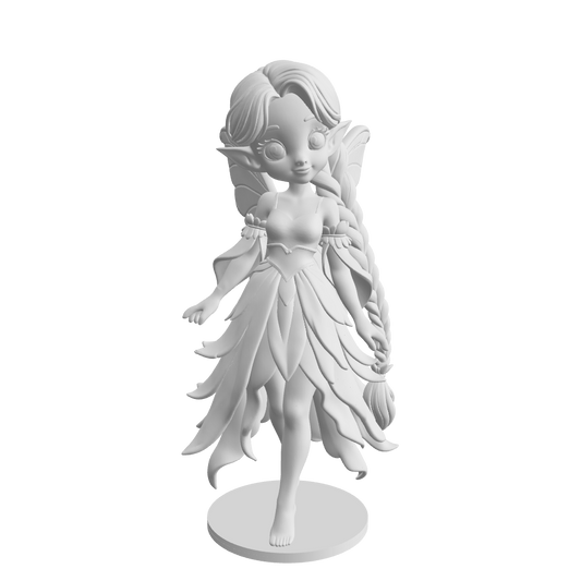 Fairy with long braid — 3D Printable STL & 3MF